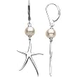Sterling Silver Freshwater Pearl Starfish Earrings