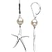 Sterling Silver Freshwater Pearl Starfish Earrings