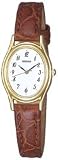 Ladies, Seiko. Round White Dial, Brown Lthr Band, Watch # SXGA86