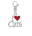 "I Love Cats" with Red Heart Silver title=