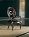 Advocate Black Leather Cameo Back Oval Arm Chair