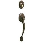 Schlage F58SK PLY 716 Plymouth Handleset, Aged Bronze with SecureKey