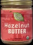 Organic Raw Hazelnut (Filbert) Butter, 8oz - Nuts Soaked and Germinated