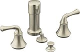 Kohler Forté® Bidet Faucet with Traditional Lever Handles Brushed Nickel   K 10279 4A BN