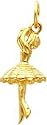 14K Gold 3-D Ballet Dancer Charm