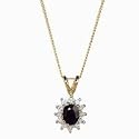 9ct Sapphire & Diamond Pendant.