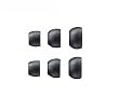 One set/3 sizes -S/M/L BLACK - Earphones Plus brand silicone replacement ear cushions for ear-canal fitting earphones earbuds PLUS FREE SAMPLE PAIR of Memory Foam earphone cushions