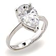 Women's Solitaire Clear Cubic Zirconia Special Plating Ring, Size: 5-10 Sterling Silver .925