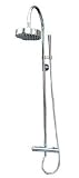 Thermostatic mixer tap + rain Shower head + hand unit