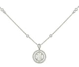 Circle Diamond Necklace with Chain .56cttw (CZ ctr)