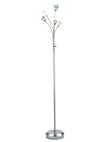 Flower Halogen Floor Lamp with Color Glass
