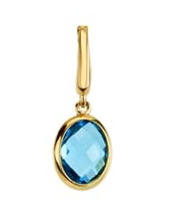 14K Yellow Gold Gen Cke Swiss Blue Topaz Charm