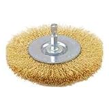 Vermont American 16794 4-Inch Fine Brass Wire Wheel Brush with 1/4-Inch Hex Shank for Drill