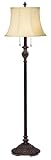 Double Pull Two Light Ecru Shantung Shade Floor Lamp