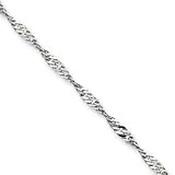 14k White Gold 2.2mm Singapore Chain Necklace - 18 Inch