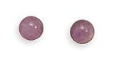 4mm Amethyst Bead Stud Earrings