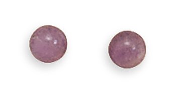 4mm Amethyst Bead Stud Earrings