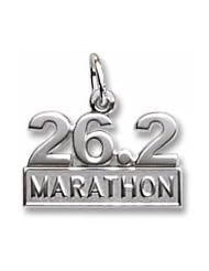 Rembrandt Charms, Marathon Charm in Solid Sterling Silver or Gold, Engravable