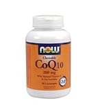 Now Foods CoQ10 200mg  Vit E, 90 lozenges( Eight Pack)