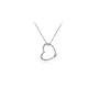Sterling Silver Floating Heart Pendant, 18"