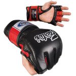 Fairtex Ultimate Combat MMA Gloves - Open Thumb Black/Red