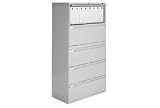 36W 5 Drawer Binder Lateral File - Gray
