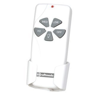 Craftmade UC-2000-4, Universal 3-Speed and Light Dimming Remote Control (Requires Receiver)