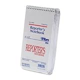 TOPS 8030 Reporter's Spiral Gregg Ruled Notebook, 4x8, 70 White Sheets/Book, 12 Books/pack