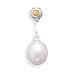 14k White Gold Yellow Sapphire and Cultured Freshwater Pearl Slide