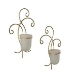 2 Pc Spiral Wall Sconces - Gold