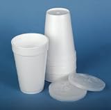 Straw Hole Lids Fit 16 oz Styrofoam Cups,1000/Case