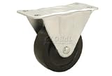 Light Duty Rigid Plate Caster 4 Rubber Wheel 240 Lb. Capacity