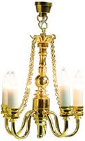 Miniature 5 Arm Chandelier in Gold by Miniature House