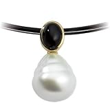 14K Yellow or White Gold Paspaley South Sea Cultured Pearl and Onyx Pendant - Various Sizes