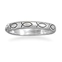 Christian Ichthys Band Ring Sterling Silver 3mm