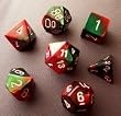 Chessex Dice: Polyhedral 7-Die Gemini Dice Set - Purple & Red w/gold