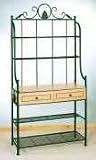 Old Dutch International Green Baker's Rack with Wooden Drawers 36x73x14-in.