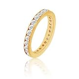 0.75cttw Natural White Round Diamond (SI-Clarity,G-H-Color) Eternity Band in 14K Yellow Gold.