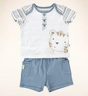 2 Piece Petit Bebe Pure Cotton Tiger T-Shirt & Shorts Outfit