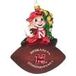 Nebraska Cornhuskers NFL Blown Glass Football Holiday Tree Ornament 6" - NCAA College Athletics