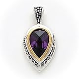 Sterling Silver and Vermeil Purple CZ (Cubic Zirconia) Slide