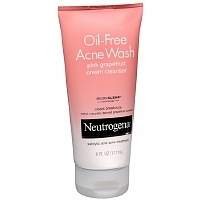 Neutrogena Oil-Free Acne Wash Cream Cleanser, Pink Grapefruit, 6 fl oz