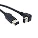 CY IEEE 1394 1394a Firewire 400 6pin 90 Degree Down Right Angled to 6pin Straight Data Video Cable 80cm