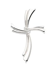 14K White Modern Fashion Cross 49.25mm X 30.50mm