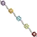 Sterling Silver 7.25inch Multi-color CZ Floral