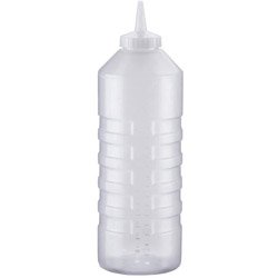 24 Ounce Clear Ribbed Squeeze Bottle (06-0531) Category: Plastic Squeeze Bottles and Lids