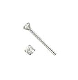 Sterling Silver Clear Stone Nose Stud - 1.5 mm Straight