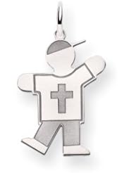 Genuine IceCarats Designer Jewelry Gift 14K White Gold Kid Charm