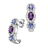14kt. White Gold, Amethyst & Tanzanite Earrings