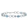0.01 Ct Diamond & 2 2/5 Cts Aquamarine Bracelet in 14K White Gold